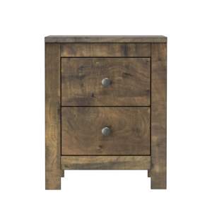 DB Farmhouse Retro Design Table de chevet en bois Ensemble de 2 MDF Antique noyer Chambre Table d'appoint Armoire de rangement Assemblé - Product Image 4