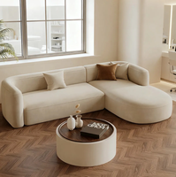 Canapé modulaire en forme de L, 3 places, style Chesterfield, en velours capitonné, luxe nordique moderne, avec housse amovible et lavable, pour salon