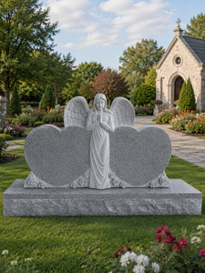 Lápida de mármol blanco Bianco Carrara con diseño de ángel tallado a mano, superficie pulida, estilo tradicional, para uso en exteriores. - Product Image 2