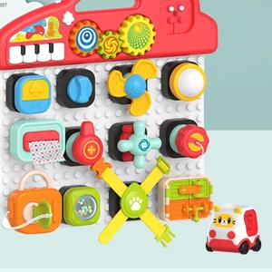 Enfant en bas âge Montessori cognitif illumination jeux éducatifs bébé activité sensorielle blocs musicaux en plastique occupé conseil - Product Image 3