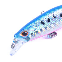 Leurre de pêche en gros 68mm 6.5g 9 couleurs, leurre minnow dur artificiel coulant avec yeux 3D et hameçons triples