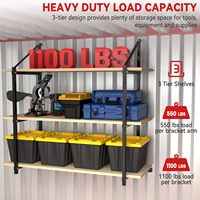 Supports d'étagères pour conteneurs maritimes, kit de rangement en acier réglable à 3 niveaux, organisateur mural pour garage, abri, supports