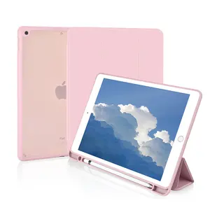 Tự Động Đánh Thức Giấc Ngủ Đứng Cao Su Bìa Máy Tính Bảng Da Trường Hợp Cho iPad Mini 2 3 4 5 6 Không Khí Air2 Pro 9.7 10.2 10.5 10.9 11 12.9 Inch