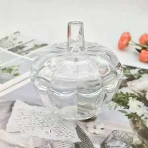 Pot à bonbons en verre cristal de style européen, luxe léger, avec couvercle en forme de citrouille, pour bijoux de Noël, rangement et support de bougie - Product Image 1