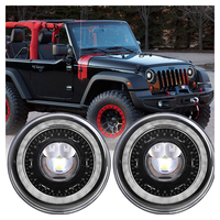 Loyo 2022 Nouveau phare LED rond de 7 pouces avec design œil de dragon jaune et blanc, faisceau haut et bas, pour Faro De Jeeps