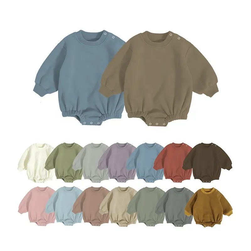 Recém-nascido Infantil Criança Macacão Francês Terry Fleece Macacão 100% Algodão Bebê Macacão Multicolor Completa Unisex Malha Primavera