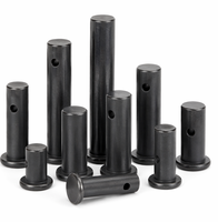 Pin Clevis Kepala Datar Berbahan Baja ASTM Grade 8.8 dengan Lapisan Oksida Hitam, Dilengkapi Lubang, Panjang Sesuai Pesanan, Grosir Pabrik OEM