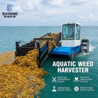 Bateau ramasseur de déchets aquatiques à double roue à aubes à prix compétitif pour l'élimination des plantes aquatiques et des déchets