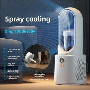 Ventilateur sans pales USB pour la maison et le dortoir, avec fonction de brumisation et refroidissement par eau, pour bureau, économe en énergie, faible bruit, conception sans pales - Product Image 1