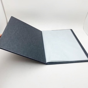 Cubierta de libro A4 Hotel Pu Leather Menu con páginas interiores de PVC Tablero de menú de cuero vegano negro - Product Image 5