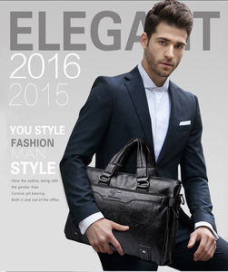 Porte-documents en cuir PU avec logo personnalisé pour hommes, sac d'affaires pour ordinateur portable de bureau - Product Image 5