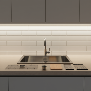 Fregadero de Cocina Moderno y Acogedor de un Solo Tazón, 30x22, de Acero Inoxidable S304, Acabado Cepillado Nano Gris - Product Image 2