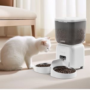 App Control pemberi makan anjing & kucing otomatis plastik Modern 4.5L Dispenser makanan pintar dengan mangkuk ganda untuk pemberi makan hewan peliharaan terpisah - Product Image 2