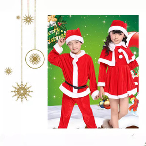 <b>Christmas</b> Costumes For Boys And Girls Santa Claus Sets <b>Childrens</b> Performance <b>Outfits</b> Red With White Trim Fall 2021 - Product Image 2