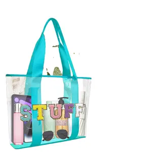 Reisebrief Sommer Pool Strand Tote-Tasche Make-Up-Kosmetiktasche durchsichtiger Patch-Make-Up-Tote-Tasche