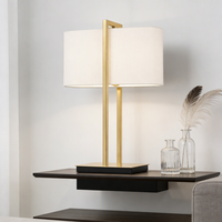 Lampe de table moderne d'intérieur en tissu et métal, lampe de lecture pour chambre à coucher, salon, hôtel, bureau, café, maison, villa