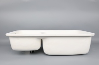DCT OB806 Luxuriöses Modernes Langlebiges Sicheres Ungiftiges Lebensmittelechtes Verbund-Acryl Freistehendes Glänzendes Weißes Badezimmerwaschbecken für Esszimmer