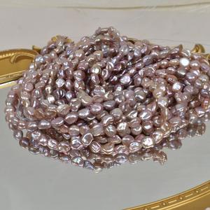 Exquisite DIY Necklace and Bracelet <b>Set</b> with Natural 8-10mm Freshwater White Pearls Crushed Silver <b>Beads</b> Straight Hole Design - Product Image 4