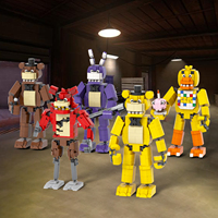 FNAF peluches en peluche freddy foxy chiffres blocs de construction ensembles kits de bricolage MOC briques ensemble enfants jouets moule roi MOC1266-MOC1415