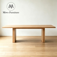 Meubles de salle à manger modernes pour la maison, table à manger rectangulaire longue pour 8 à 6 personnes, panneau massif épais, finition noyer, table et chaises en bois