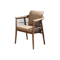 Chaise de salle à manger en bois massif de style médiéval PurelyFeel Fauteuil rembourré doux haut de gamme Dossier de ménage Chaise pour une personne
