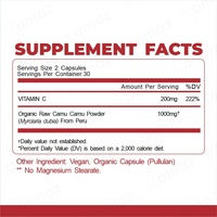 Amaz OEM Marque privée Approvisionnement personnalisé Supplément Premium Capsules de Camu Camu-Supplément de soutien immunitaire avec vitamine C naturelle