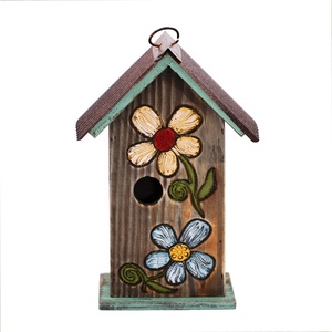 Custom Manufacture Wholesale Wood Bird Nest Box Mounted Wooden Birdhouse Cages