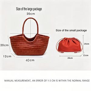 Bolsos de Hombro de <span class=keywords><strong>Cuero</strong></span> <span class=keywords><strong>Trenzado</strong></span> de Lujo 2026, <span class=keywords><strong>Bolso</strong></span> Tote de <span class=keywords><strong>Cuero</strong></span> Vacuno Auténtico, <span class=keywords><strong>Bolso</strong></span> de Mano de Gran Capacidad para Mujer - Product Image 3