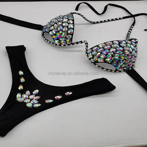 Traje de Baño Monokini Sexy con Aberturas y Diamantes para Mujer, Disfraz para Carnaval, Desfile, Lunes - Product Image 4