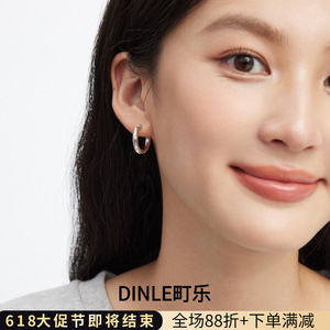 ต่างหูห่วง DINLE Star ดีไซน์เรขาคณิตไม่สมมาตร ทำจากโลหะผสมสังกะสี เหมาะสำหรับใส่ทุกวัน - Product Image 3