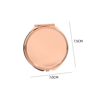 Valentijnsdagcadeau Eenvoudige metalen handgemaakte cosmetische spiegel Lege kleine spiegel Opvouwbare ronde metalen spiegel Reiscosmetisch cadeau - Product Image 2