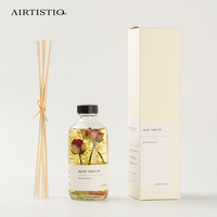 Parfum d'ambiance design unique bouteille en verre diffuseur de luxe fleurs séchées roseau