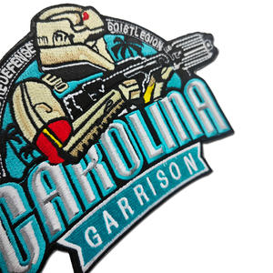 Patchs tactiques brodés Garrison en dentelle de denim écologique tissée pour vestes et blousons avec fermeture auto-agrippante - Product Image 3