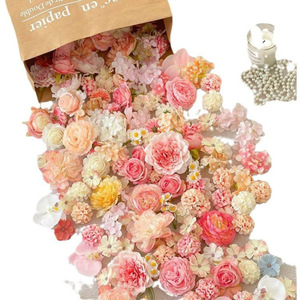Kit de fleurs artificielles rouge vif, 3-10 cm, fleurs en soie pour la création de pinces à cheveux, couronnes, décorations, accessoires de mariage et d'extérieur - Product Image 5