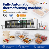 Mesin Pembuat Kotak Makan Siang Amerika Otomatis Kecepatan Tinggi 3 Kompartemen Mesin Vacuum Forming Wadah Makanan PP/PS Dapat Digunakan di Microwave