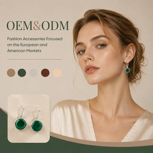 Ear Enlace Oem Odm Silver Plated Round Bezel Set Malachite Dangle <b>Hook</b> <b>Earrings</b> Natural Gemstone Women Jewelry Wholesale - Product Image 1