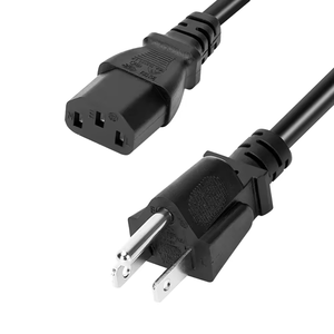 Cordon d'alimentation standard américain de 6 pieds, 18AWG, NEMA 5-15P, IEC320 C13, prise américaine à 3 broches, IP44, certifié pour ordinateurs et usage domestique - Product Image 5