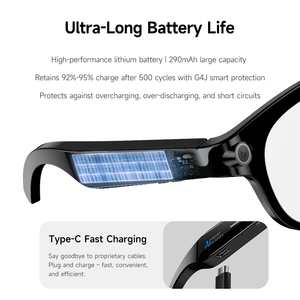 Lunettes Intelligentes AI M89-S 800W avec Caméra HD, Appel et <span class=keywords><strong>Traduction</strong></span> Multilingue en Temps Réel, Lunettes de Soleil Noires - Product Image 6