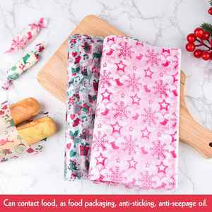 Feuilles de papier ciré imprimées de qualité alimentaire pour emballage en gros, résistantes à l'huile et à la graisse, pour Noël - Product Image 3