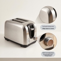 Grille-pain compact 2 tranches à fentes extra larges pour bagels, 6 niveaux de cuisson, fonctions décongélation, réchauffage et annulation, pour cuisine domestique