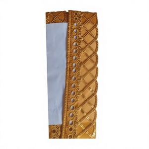 Vente en gros de bande de dentelle à sequins motif marguerite en polyester à œillets, pour Kurta, OEM ODM personnalisé - Product Image 1