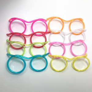 Pailles amusantes colorées en forme de lunettes, pailles rigolotes pour enfants, décoration de fête, pailles flexibles - Product Image 2