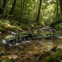 Camion tracteur utilitaire classique 6x6 avec remorque, voiture RC 3 canaux 2,4 GHz, ABS + métal, chargeur inclus, 30 min d'autonomie, cadeau pour les amateurs