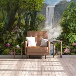 Tropical Rain Forest Wallpaper Waterfall Landscape Mural 3D Living Room Bedroom Decor Wall Paper