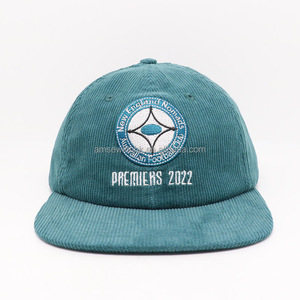 Gorra de Papá de 6 Paneles de Pana Personalizada, Gorra de Papá de Estilo Moderno con Logotipo Bordado Personalizado, Patrón de Letras, Unisex - Product Image 1