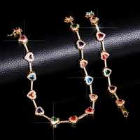 Kalung Hati Zirkon Berwarna Terlaris dengan Set Gelang Harga Terjangkau Cocok untuk Aktivitas Sehari-hari Mirip Berlian