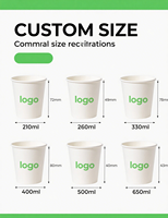 Vasos de Papel Kraft Blancos de Doble Pared para Bebidas Calientes, Personalizados con Logotipo, 8oz 12oz 16oz, para Llevar