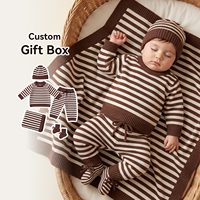 Coffret Cadeau Tricoté pour Bébé : Bonnet et Couverture d'Emmaillotage en Tricot pour Nouveau-né, Vêtements pour Enfants Filles OEM ODM en Gros