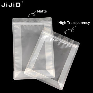 Jijid tùy chỉnh Zip khóa đứng Pouch phẳng dưới rõ ràng nhựa tái sử dụng hạt/hạt/đồ ăn nhẹ/túi thực phẩm - Product Image 2