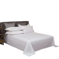 Vente en gros de drap de lit blanc ensemble de literie pour hôtel drap plat en polyester ensemble de literie à 3 places couleur blanche
